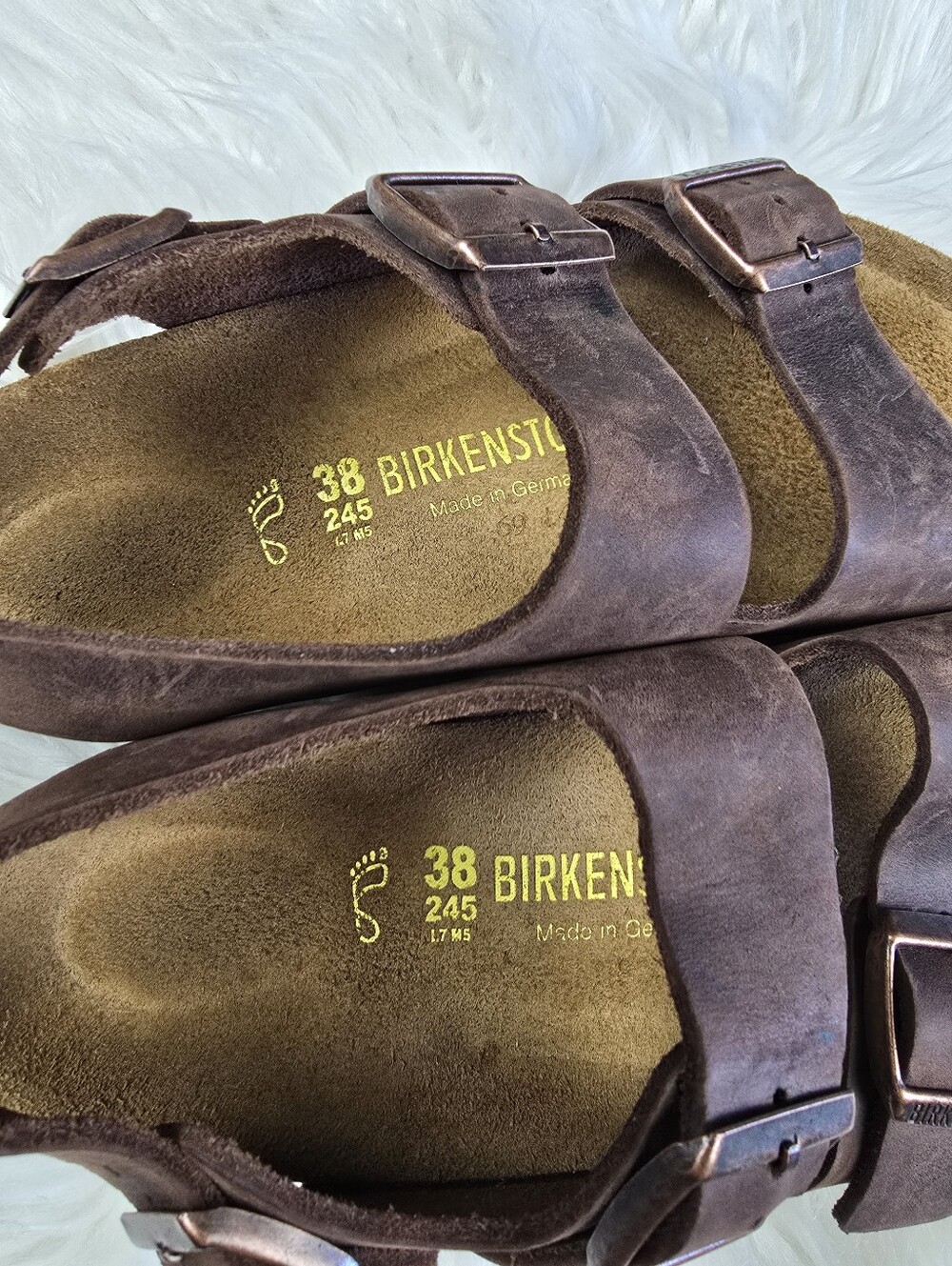 Birkenstock Milano Oiled Leather Sandals Size 38 - Picture 8 of 14